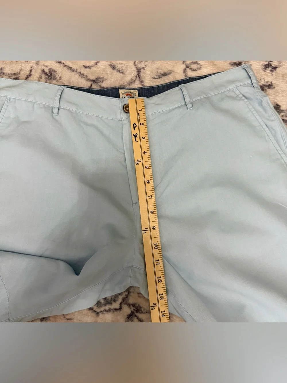 Faherty Malibu Linen & Cotton Chino Shorts Light Blue Size 36